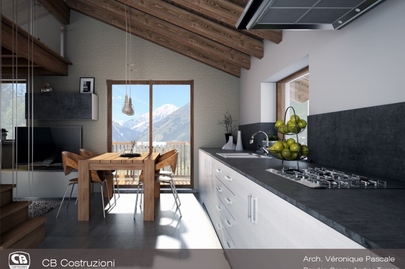 Render dell'alloggio all'ultimo piano